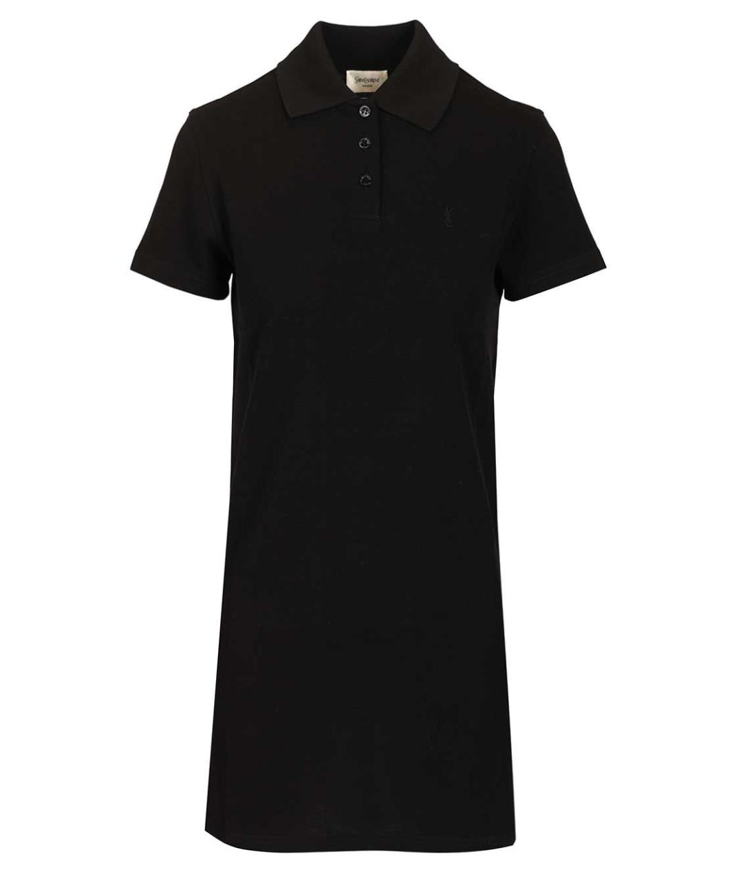 SAINT LAURENT Черное хлопковое повседневное платье, фото 1