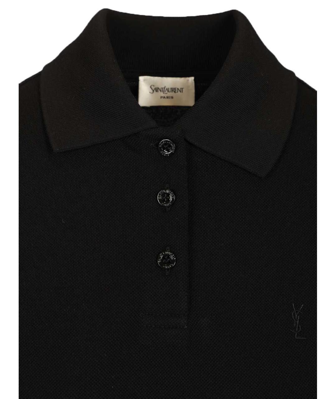 SAINT LAURENT Черное хлопковое повседневное платье, фото 5