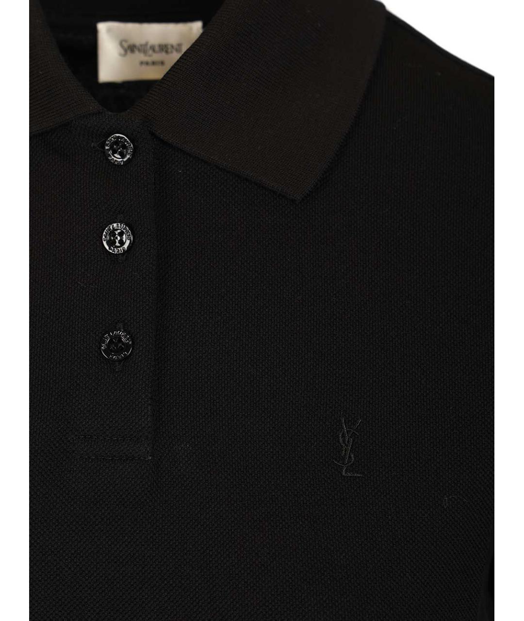 SAINT LAURENT Черное хлопковое повседневное платье, фото 4