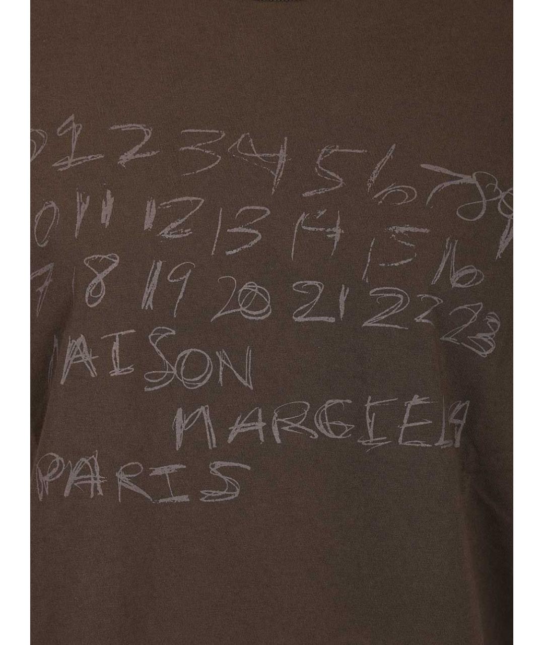 MAISON MARGIELA Коричневая хлопковая футболка, фото 3