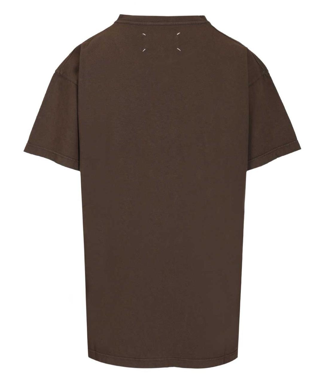 MAISON MARGIELA Коричневая хлопковая футболка, фото 2
