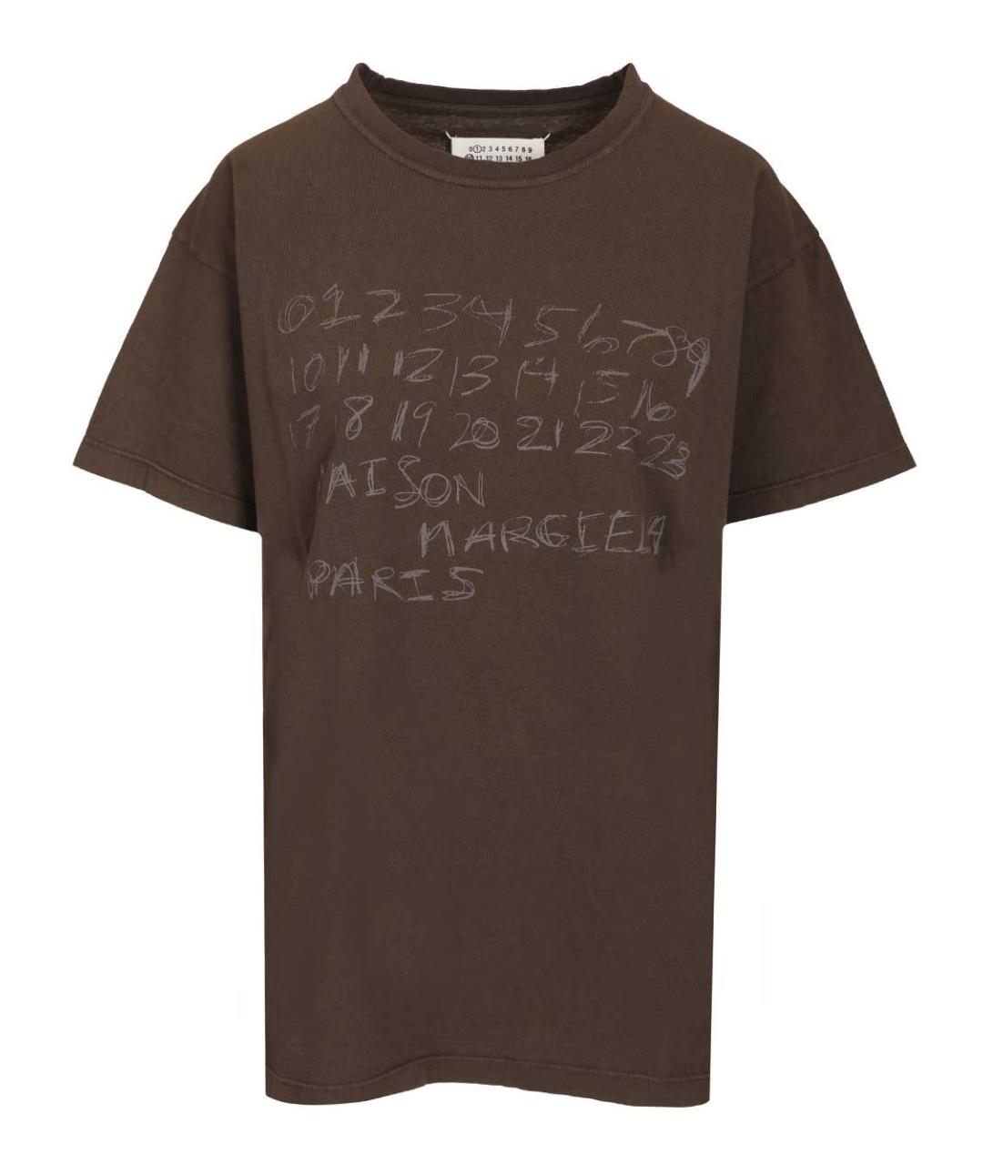 MAISON MARGIELA Коричневая хлопковая футболка, фото 1
