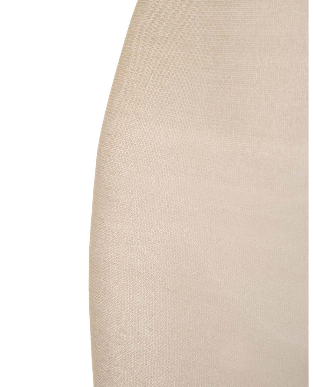SAINT LAURENT Бежевая шелковая юбка миди, фото 4