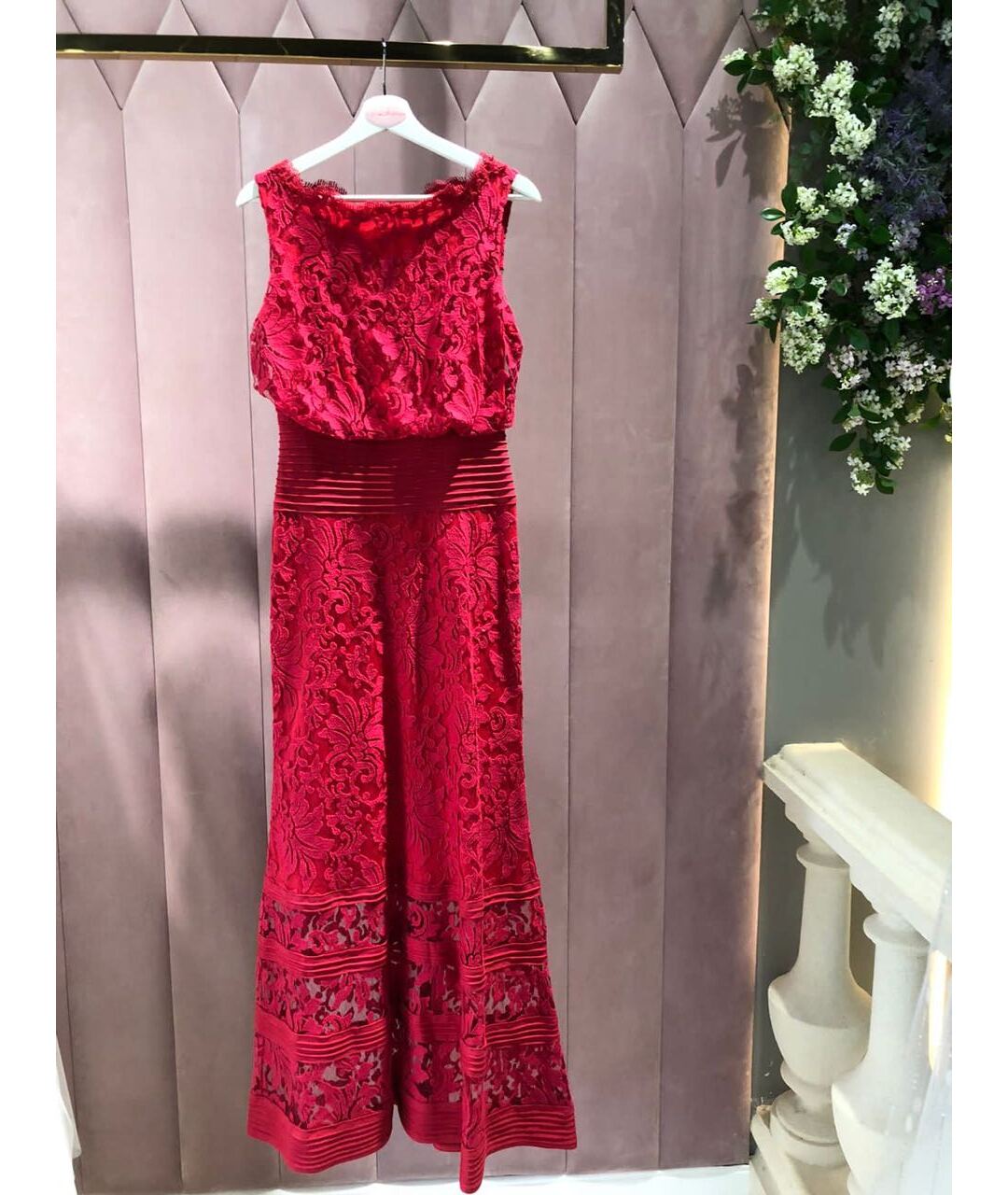 TADASHI SHOJI Красное бархатное повседневное платье, фото 6