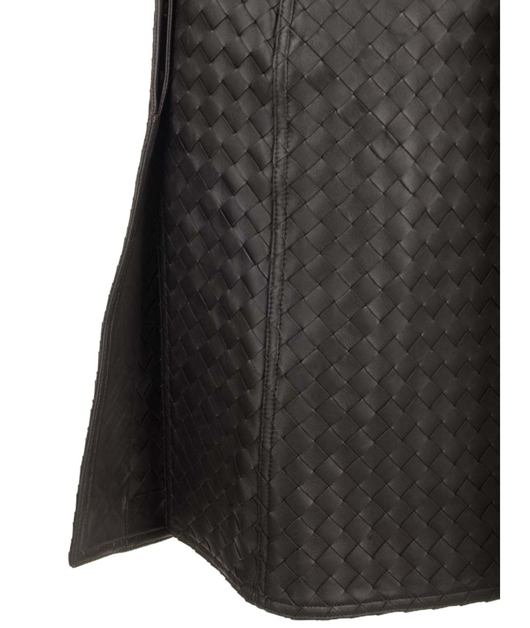 BOTTEGA VENETA Коричневая кожаная юбка миди, фото 5