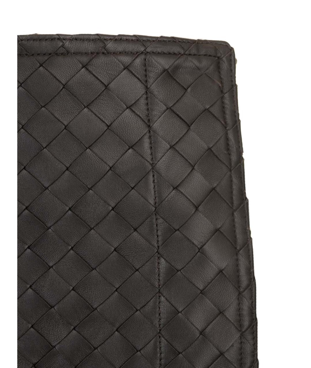 BOTTEGA VENETA Коричневая кожаная юбка миди, фото 3