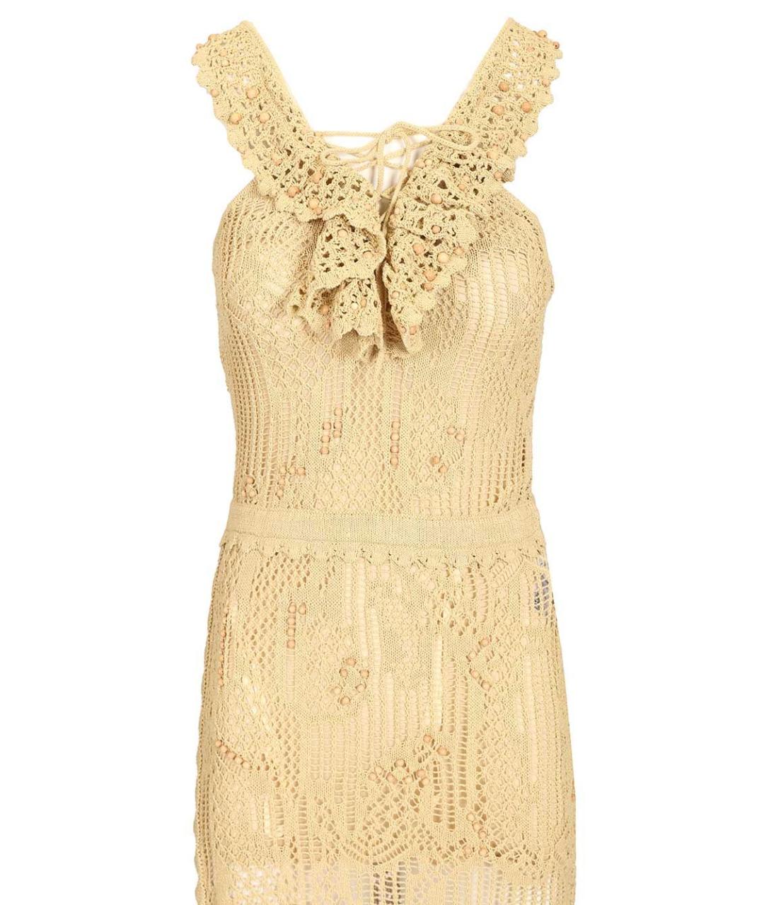 ISABEL MARANT Бежевое хлопковое повседневное платье, фото 4