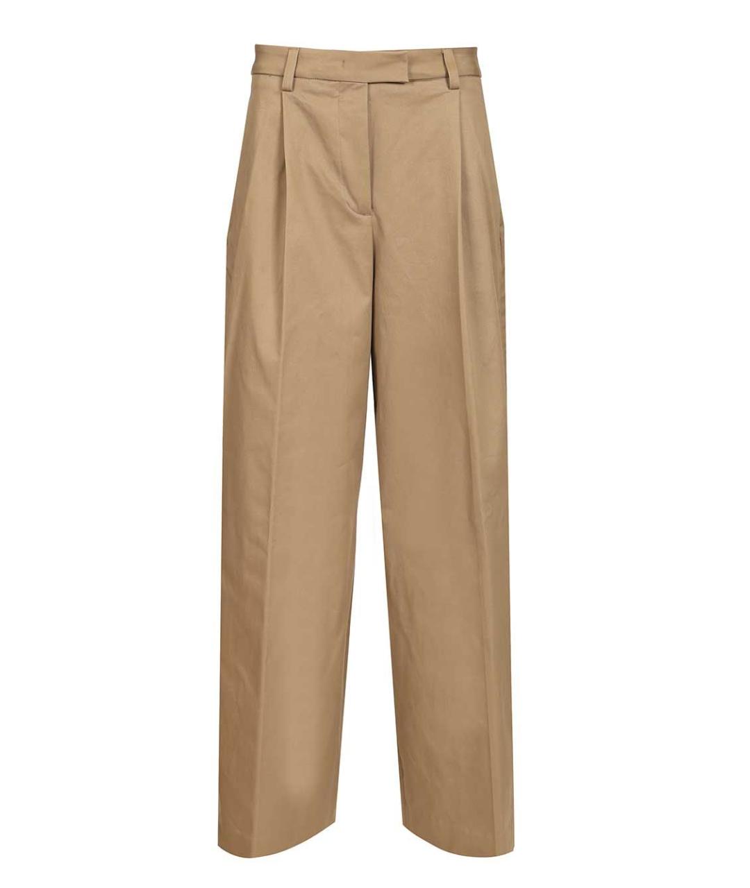 THELATEST Бежевые хлопковые прямые брюки, фото 1