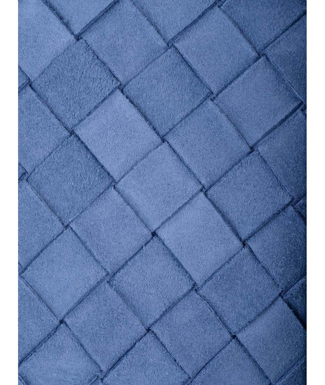 BOTTEGA VENETA Голубая кожаная юбка миди, фото 6
