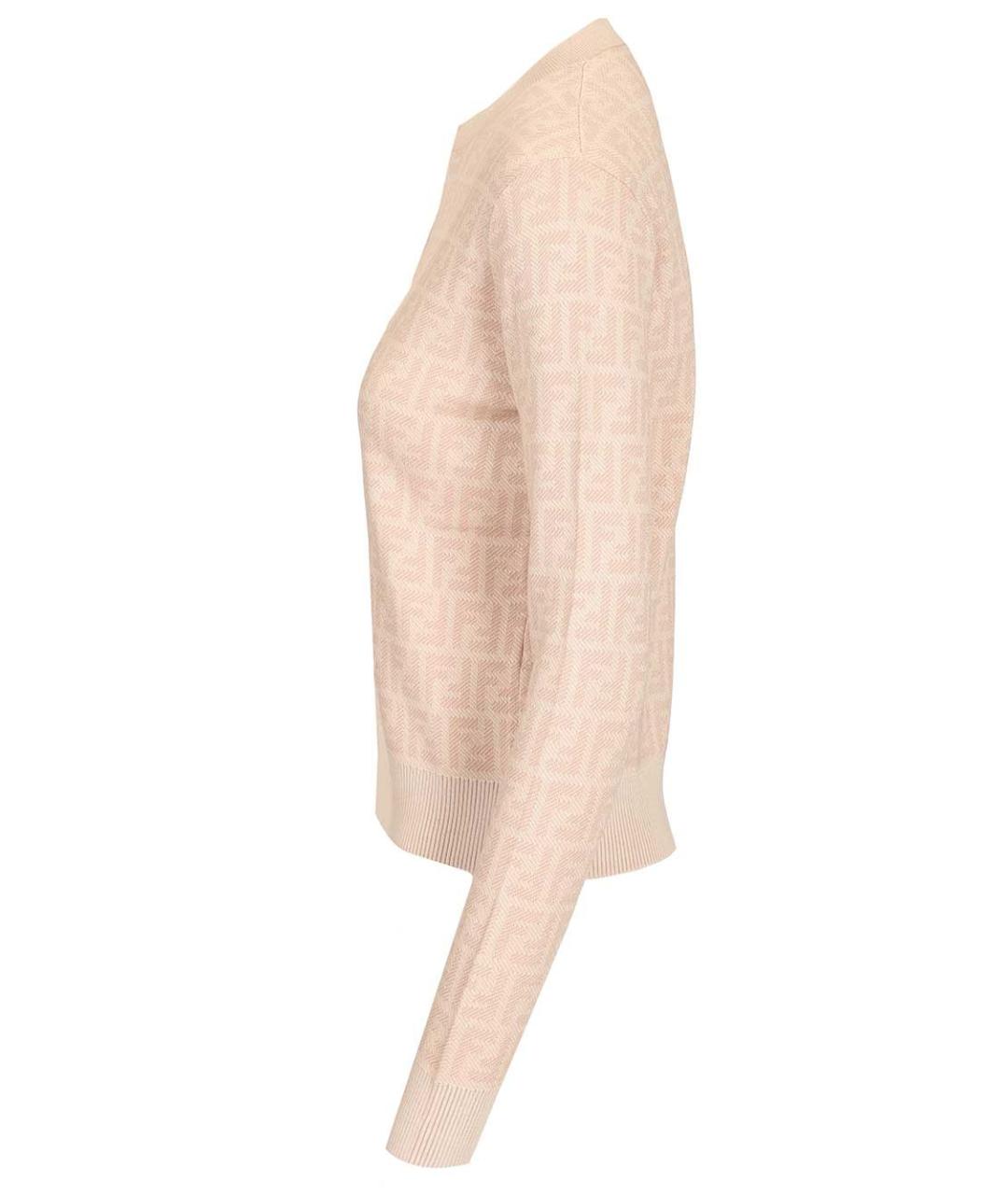 FENDI Розовый шерстяной джемпер / свитер, фото 3
