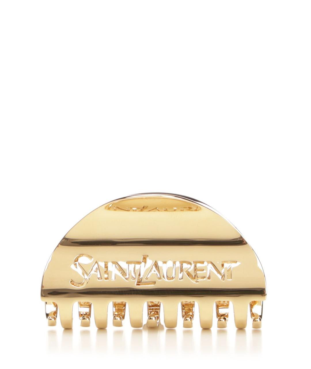 SAINT LAURENT Золотая заколка, фото 1