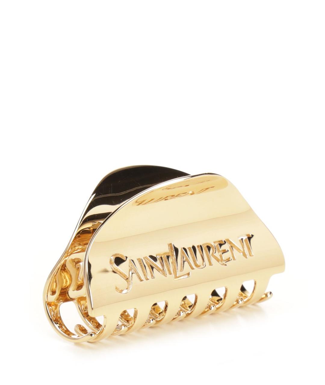 SAINT LAURENT Золотая заколка, фото 2