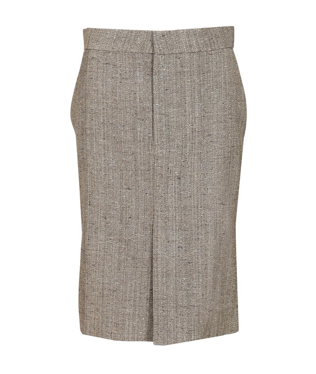 BOTTEGA VENETA Бежевая вискозная юбка миди, фото 1