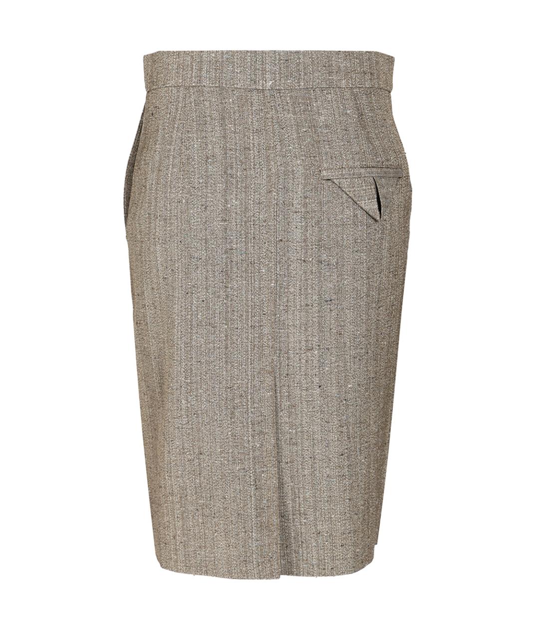 BOTTEGA VENETA Бежевая вискозная юбка миди, фото 2