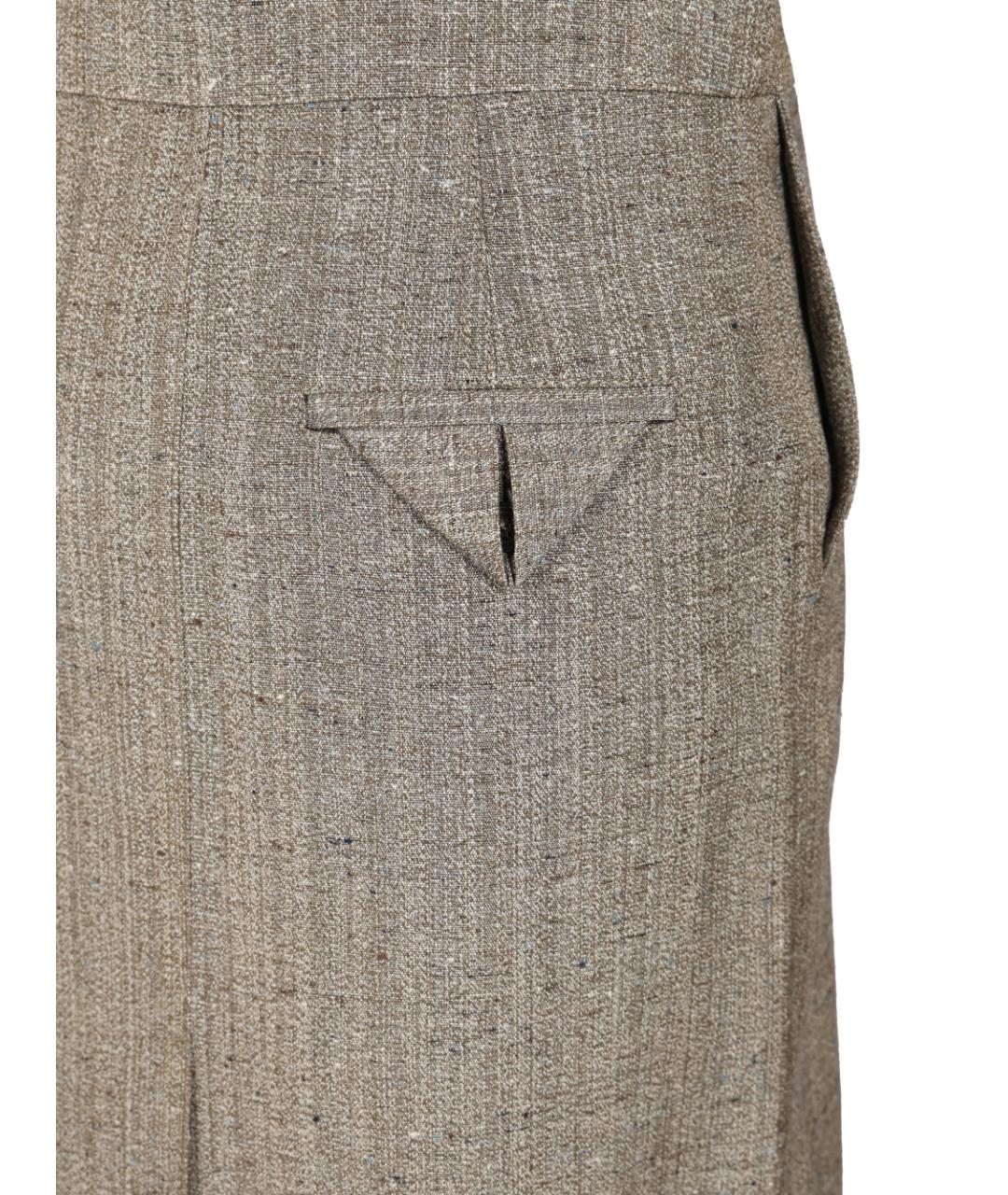 BOTTEGA VENETA Бежевая вискозная юбка миди, фото 4