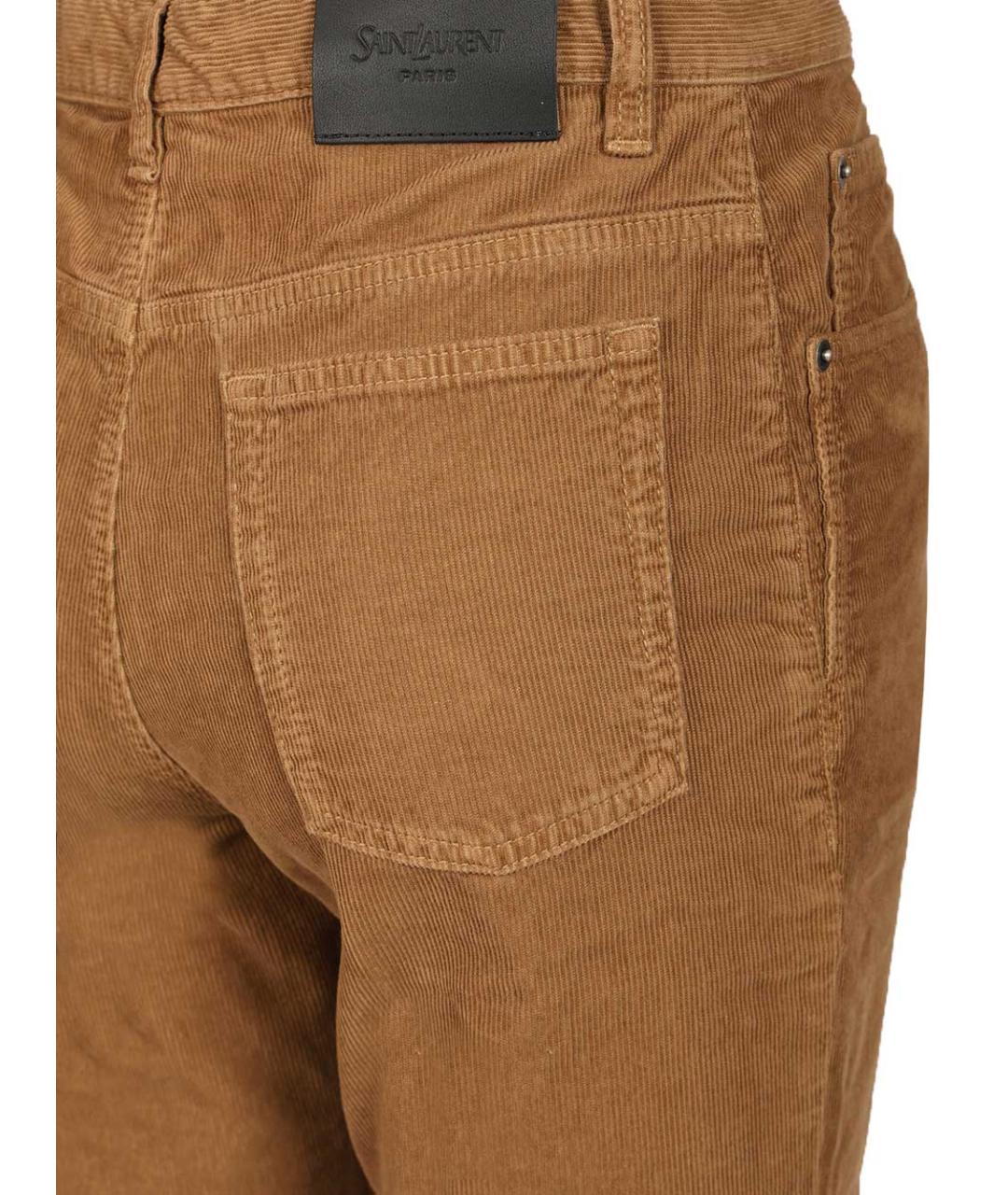 SAINT LAURENT Коричневые хлопковые прямые джинсы, фото 5