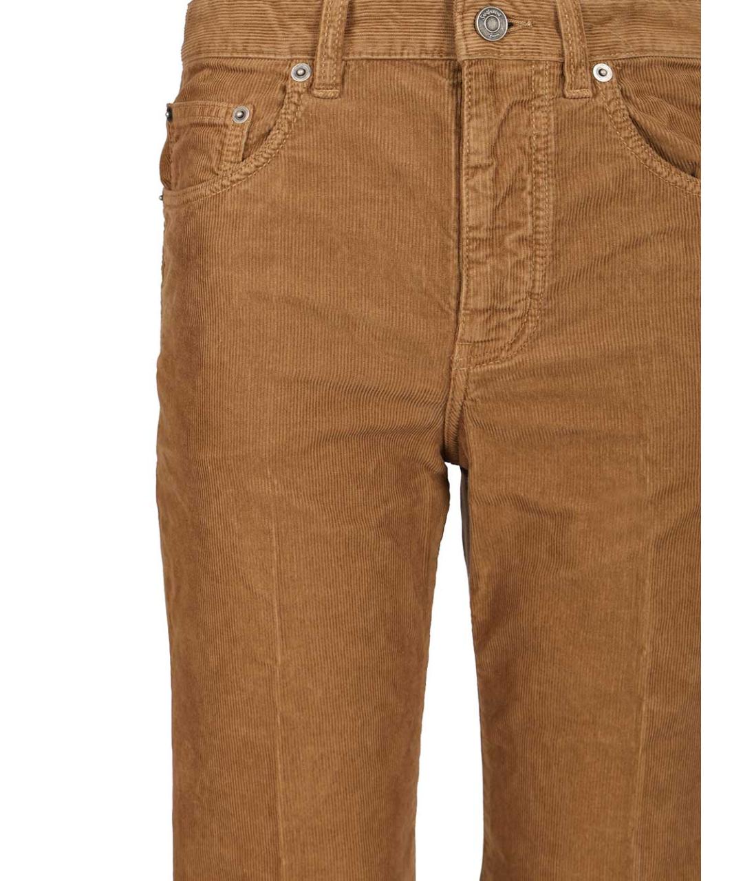 SAINT LAURENT Коричневые хлопковые прямые джинсы, фото 4