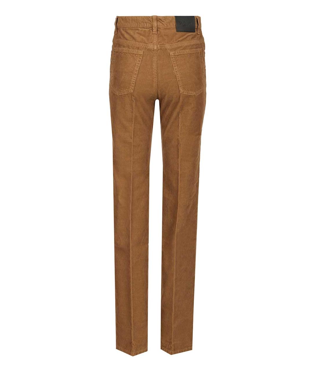 SAINT LAURENT Коричневые хлопковые прямые джинсы, фото 2