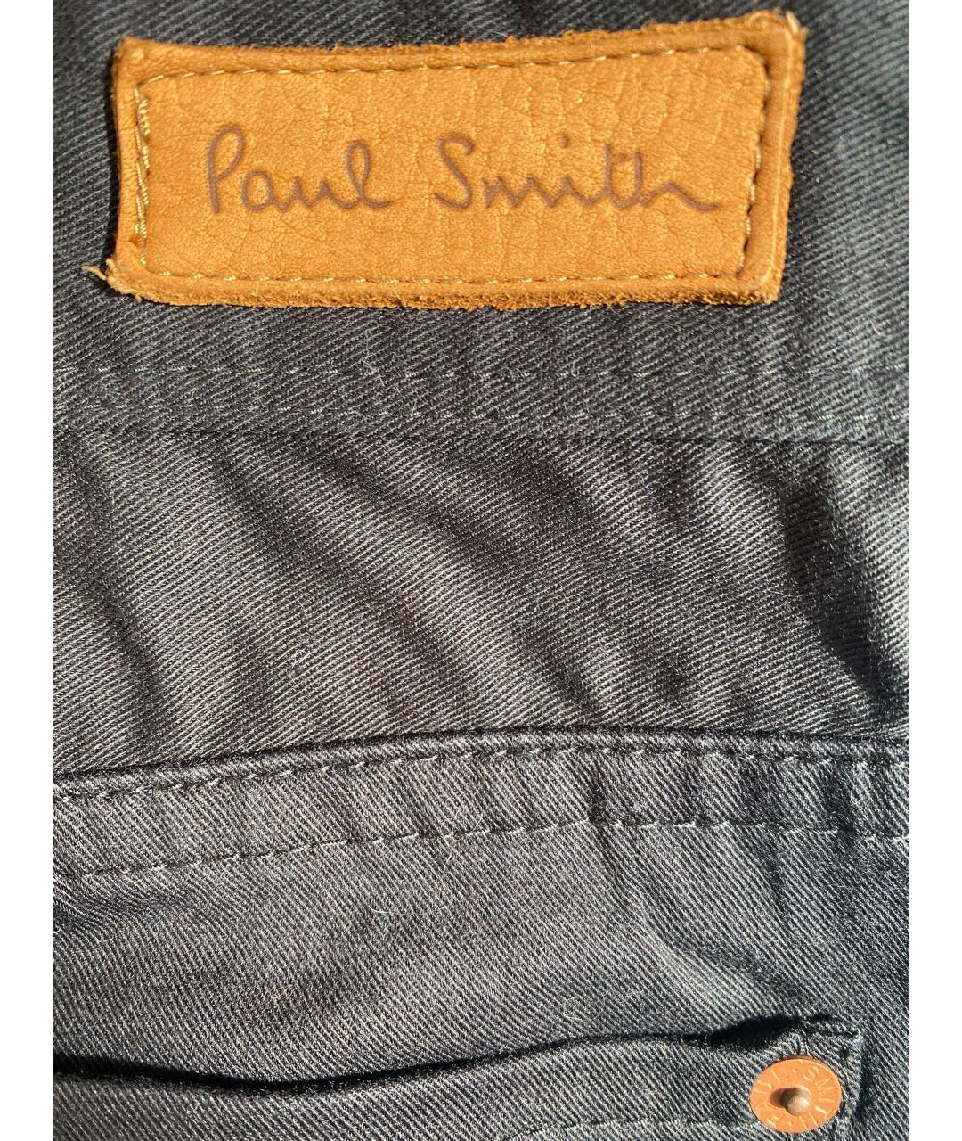 PAUL SMITH Черные хлопко-эластановые прямые джинсы, фото 5