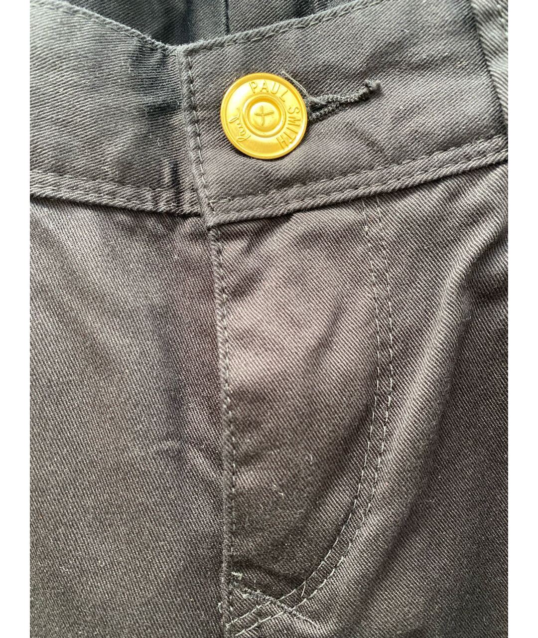 PAUL SMITH Черные хлопко-эластановые прямые джинсы, фото 4