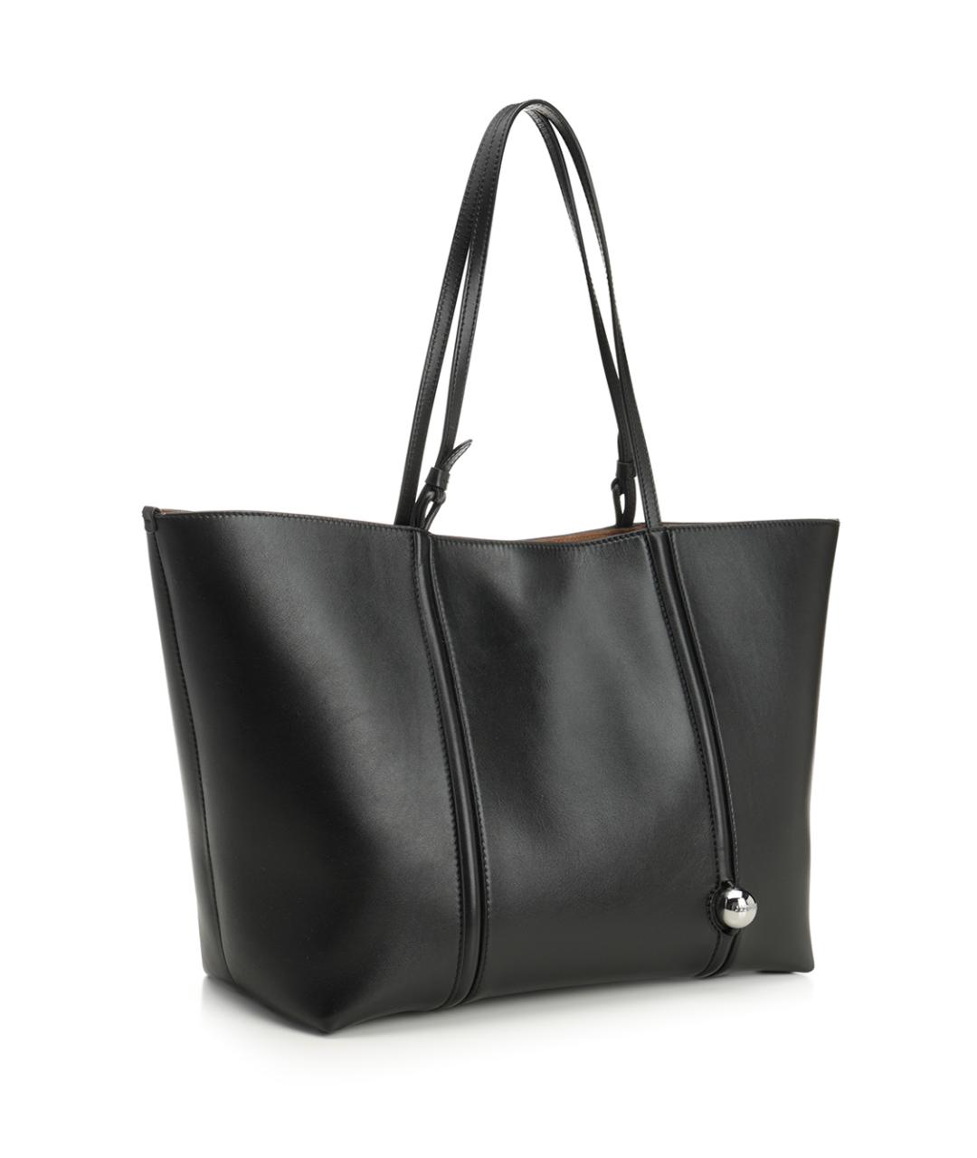 JACQUEMUS Черная кожаная сумка тоут, фото 2