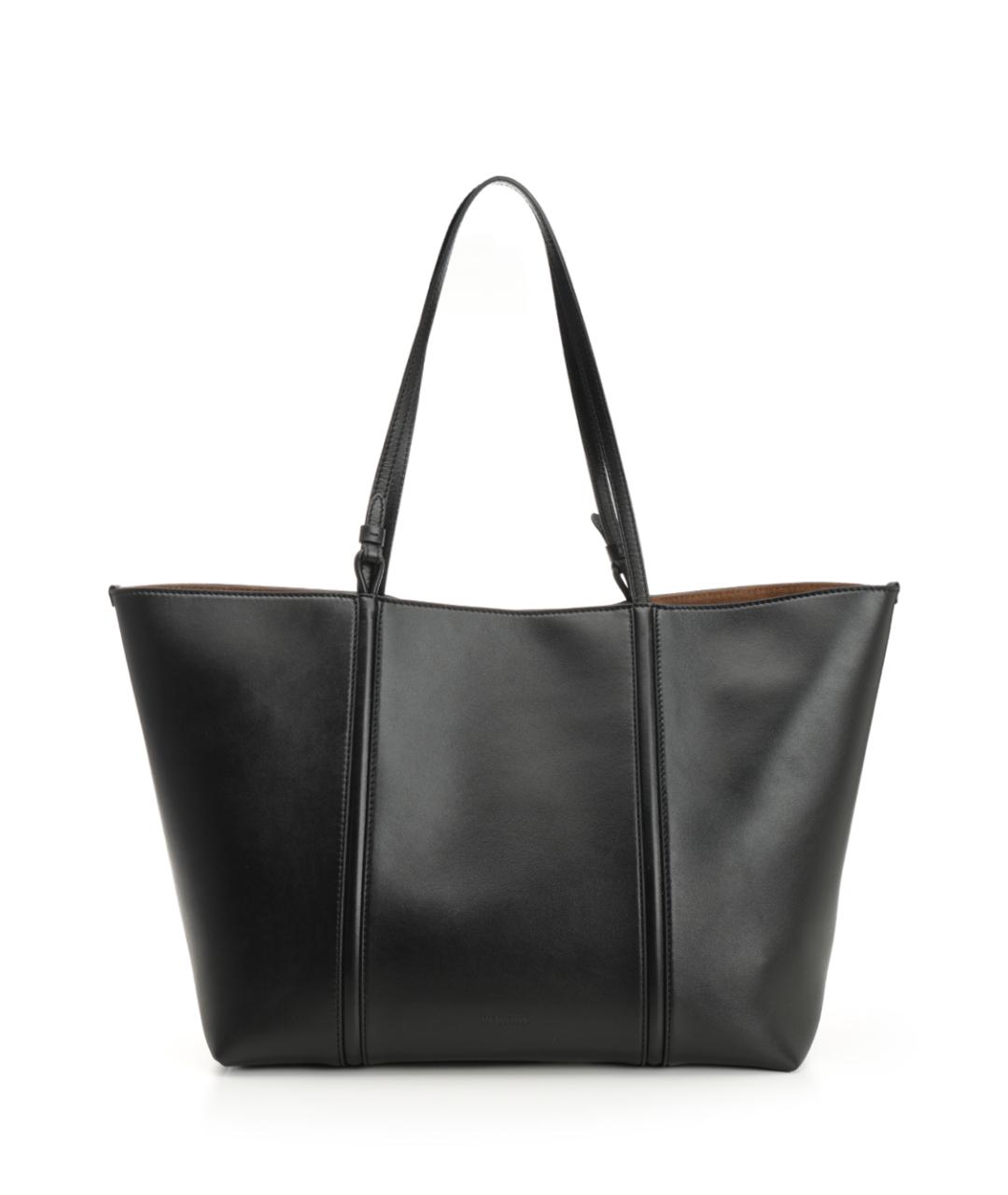 JACQUEMUS Черная кожаная сумка тоут, фото 3