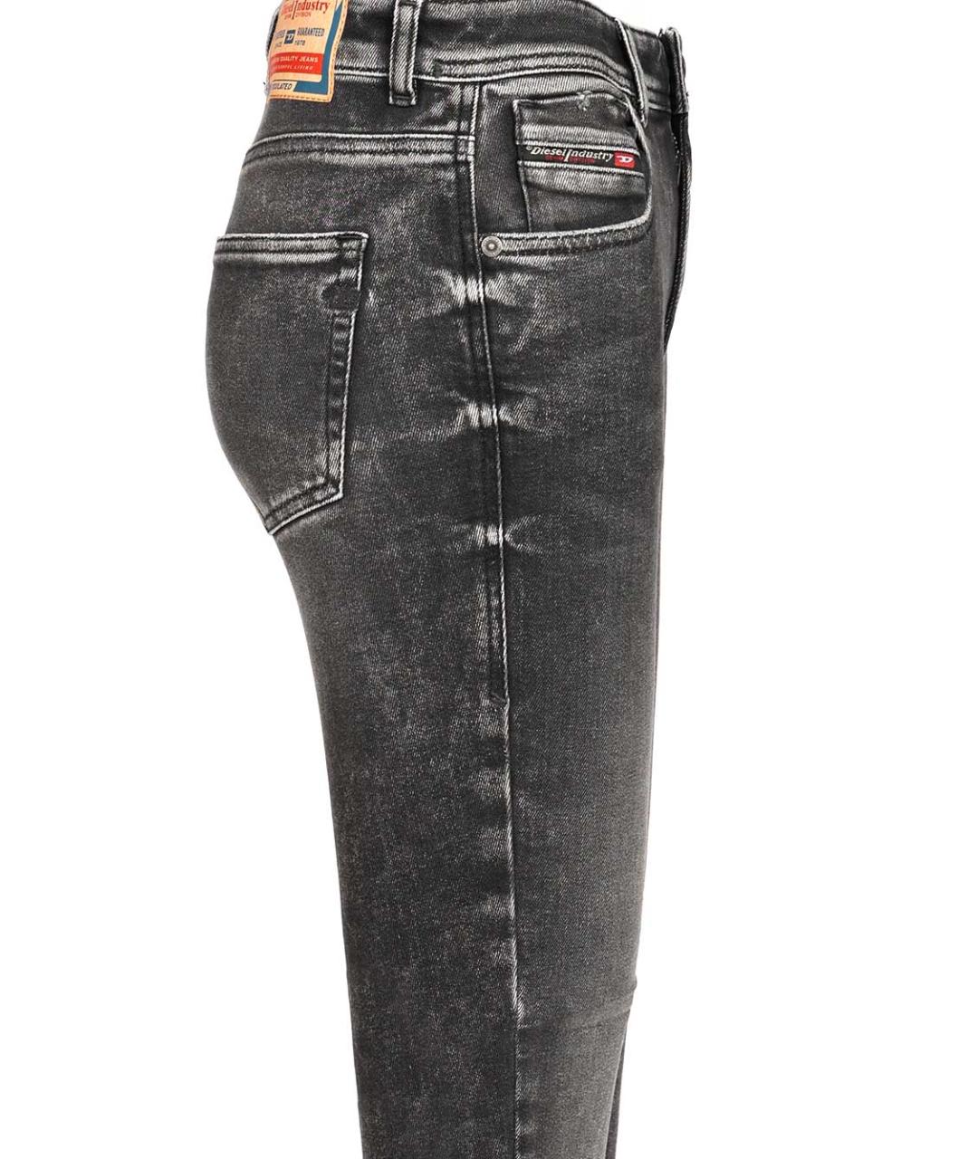 DIESEL Серые хлопко-эластановые джинсы слим, фото 3