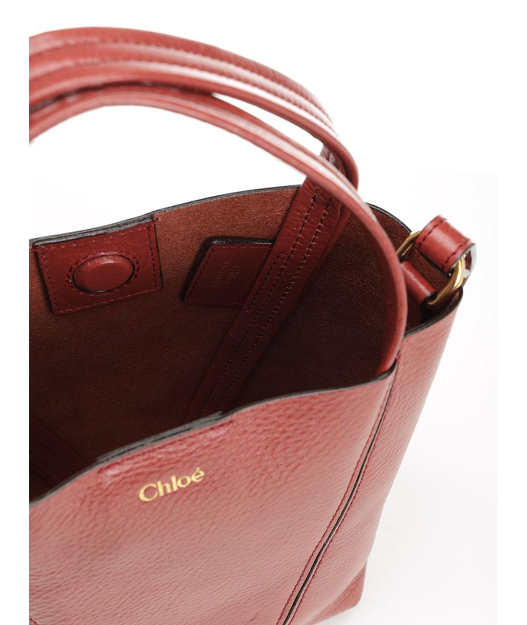 CHLOE Красная кожаная сумка с короткими ручками, фото 4