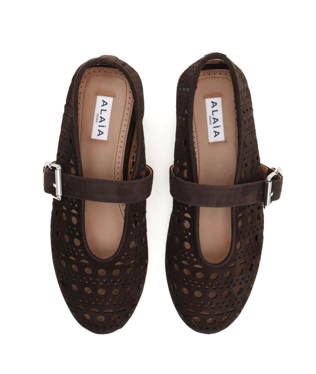 ALAIA Коричневые замшевые балетки, фото 5