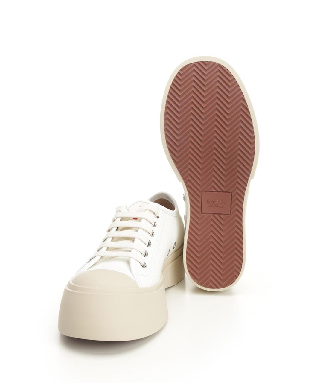 MARNI Белые кожаные кроссовки, фото 5