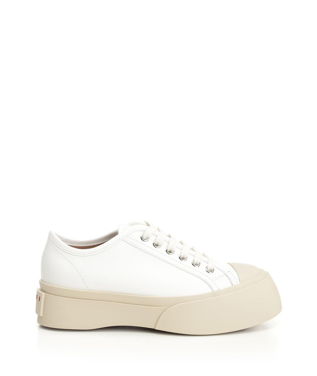 MARNI Белые кожаные кроссовки, фото 1