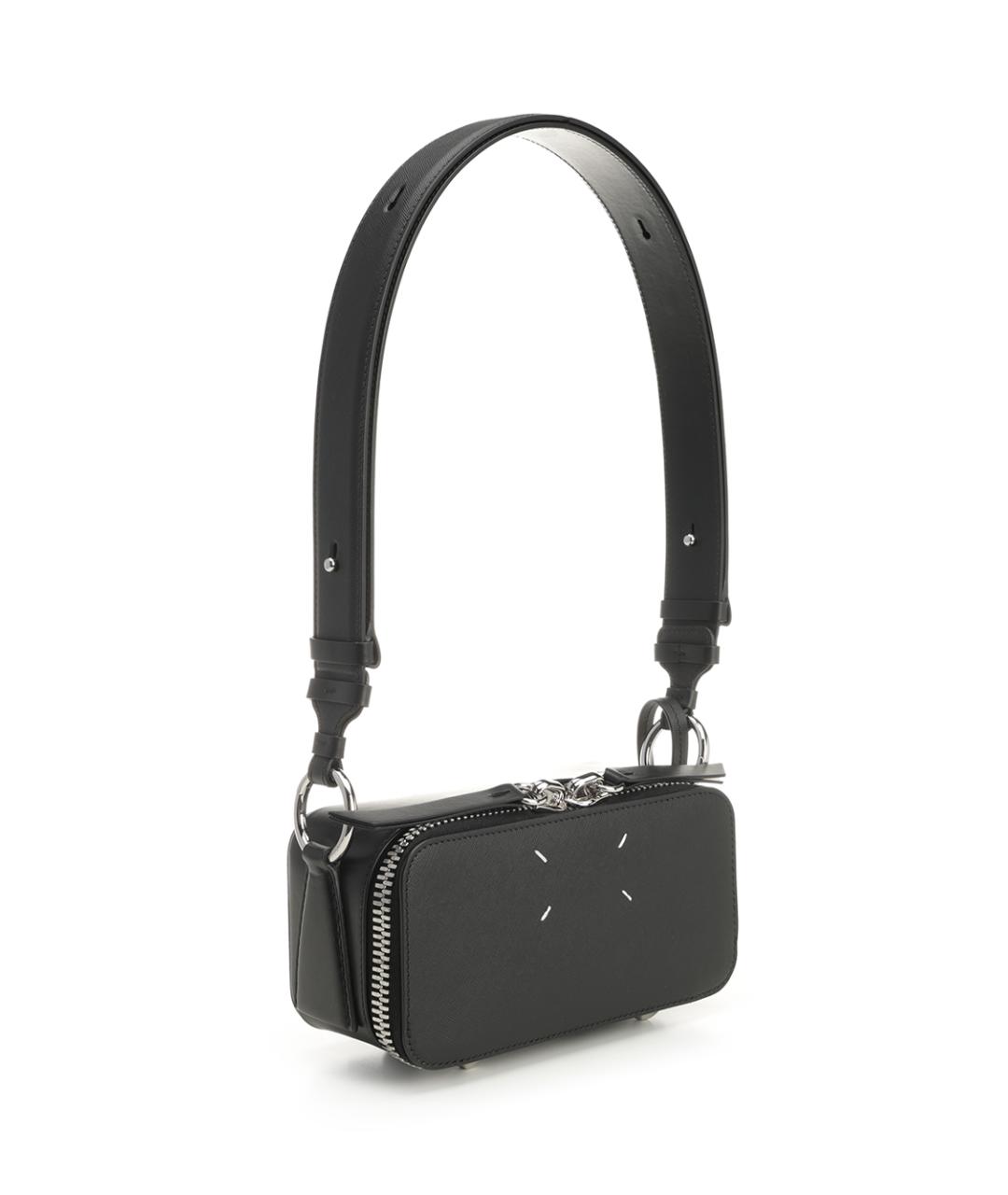 MAISON MARGIELA Черная кожаная сумка на плечо, фото 2