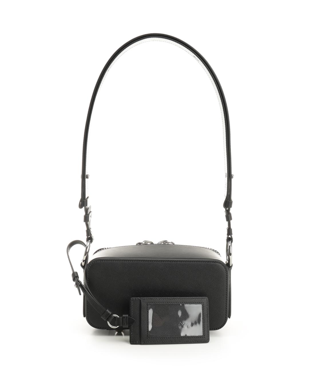 MAISON MARGIELA Черная кожаная сумка на плечо, фото 3