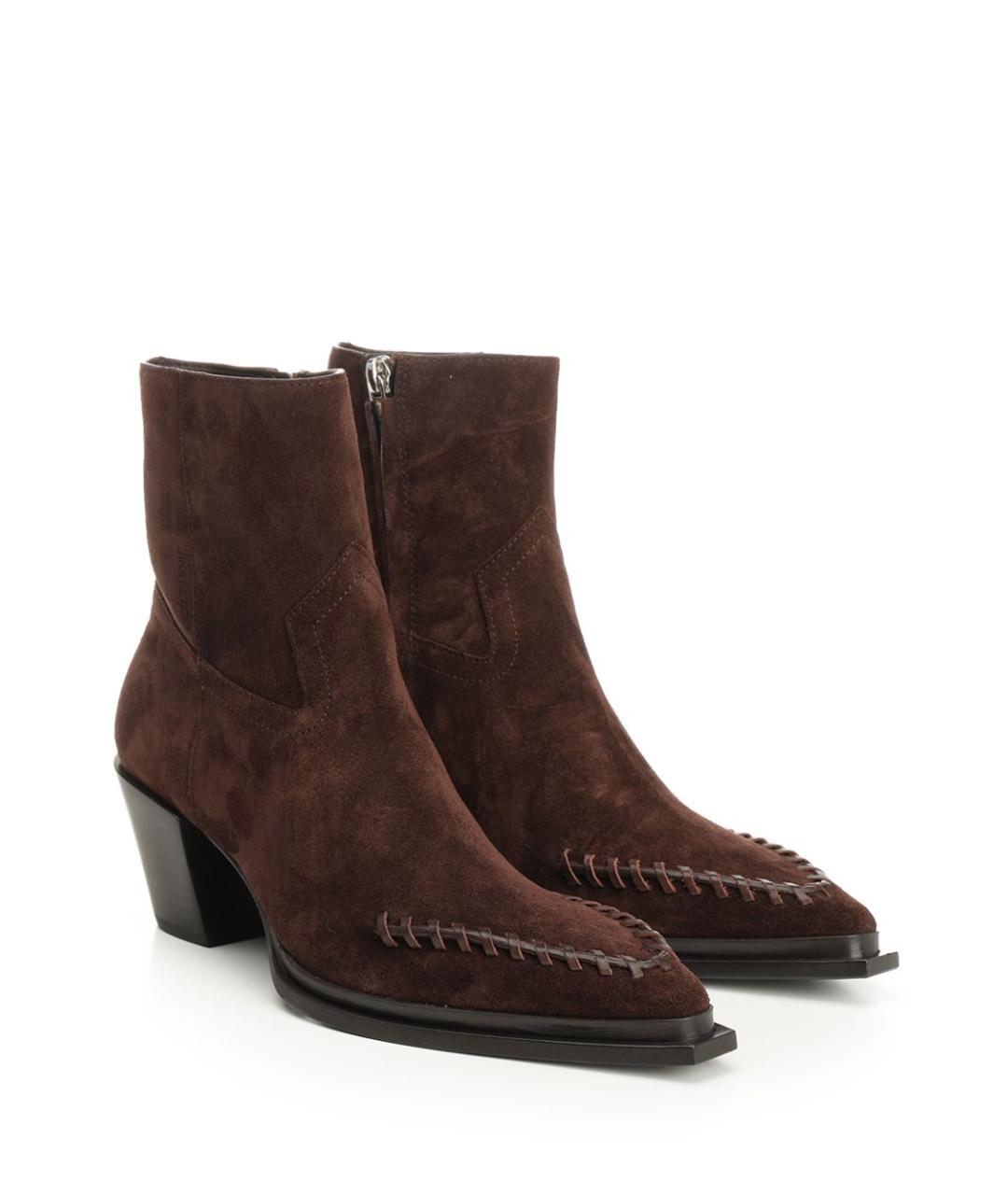 JIMMY CHOO Коричневые замшевые полусапоги, фото 2