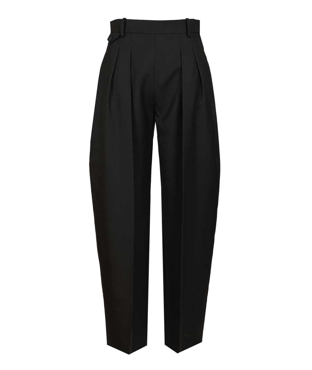 KHAITE Черные шерстяные прямые брюки, фото 1