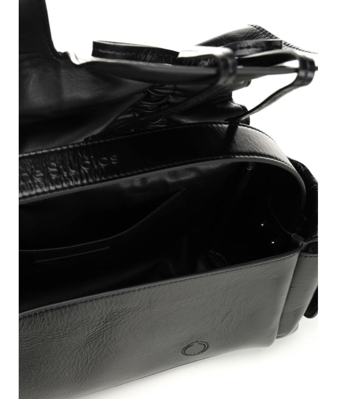 ACNE STUDIOS Черная кожаная сумка на плечо, фото 4