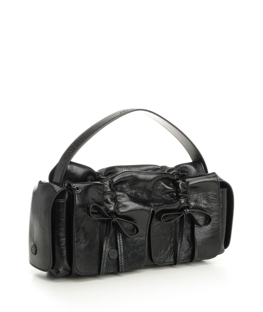 ACNE STUDIOS Черная кожаная сумка на плечо, фото 2