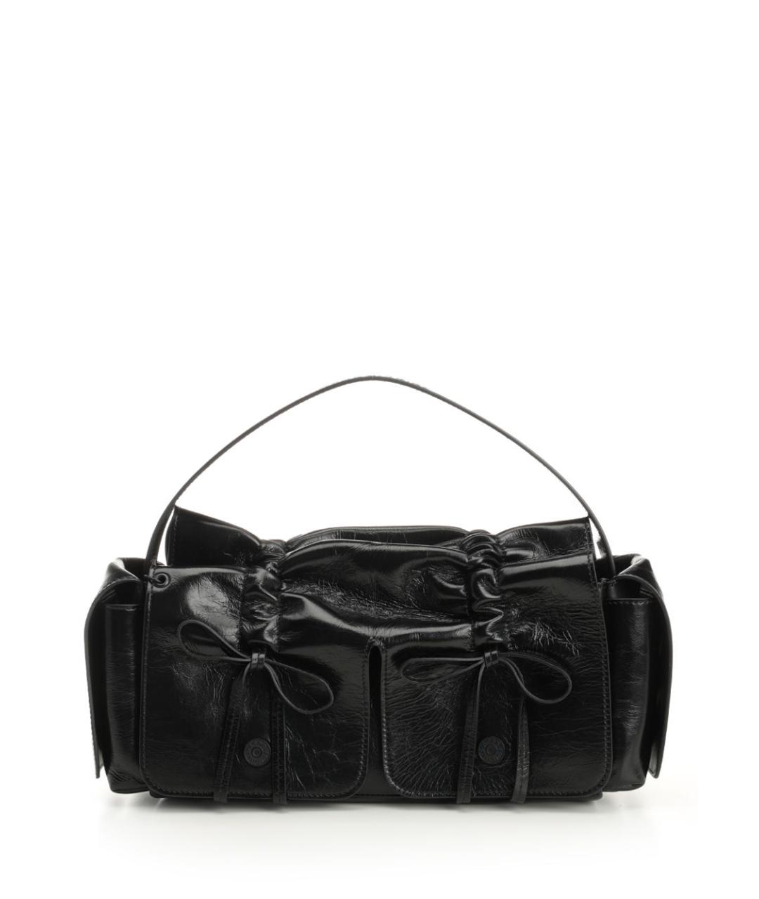 ACNE STUDIOS Черная кожаная сумка на плечо, фото 1