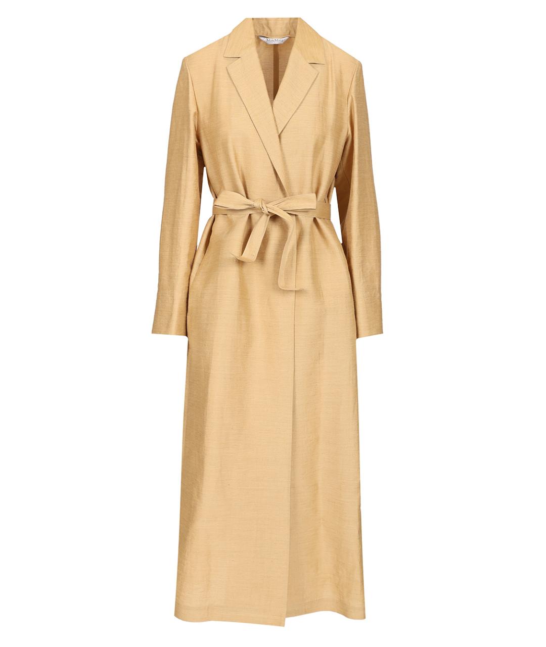 MAX MARA Бежевый льняной тренч/плащ, фото 1
