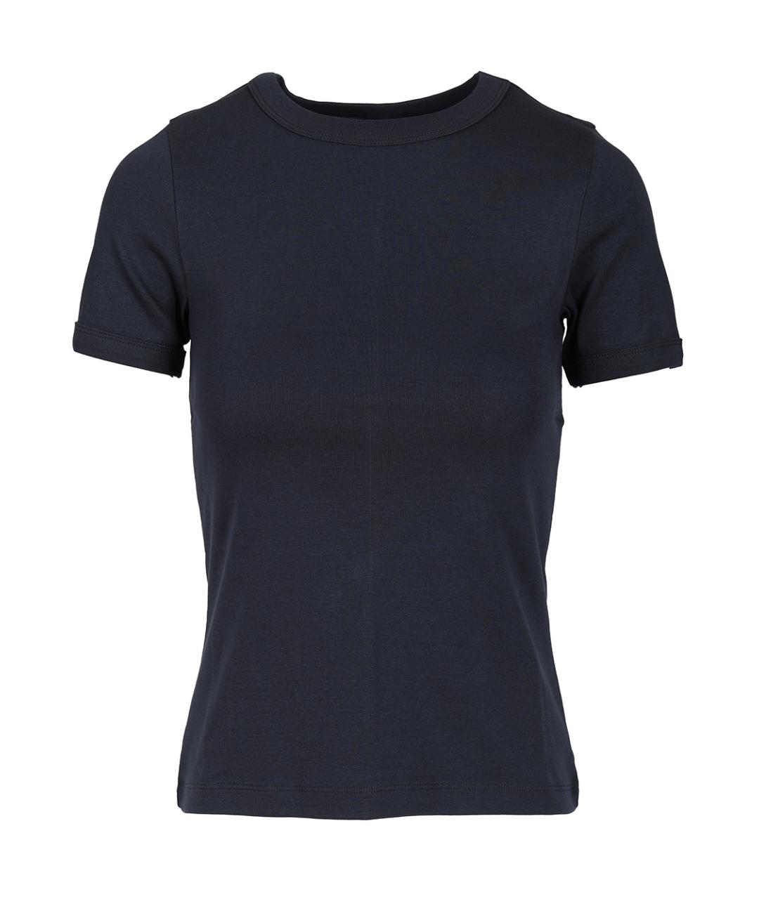 FLORE FLORE Темно-синяя хлопковая футболка, фото 1