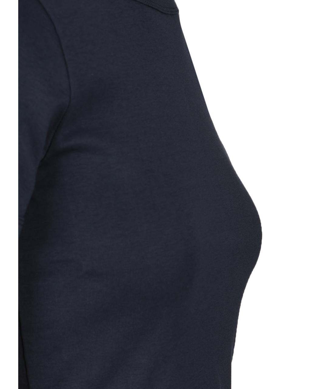 FLORE FLORE Темно-синяя хлопковая футболка, фото 3