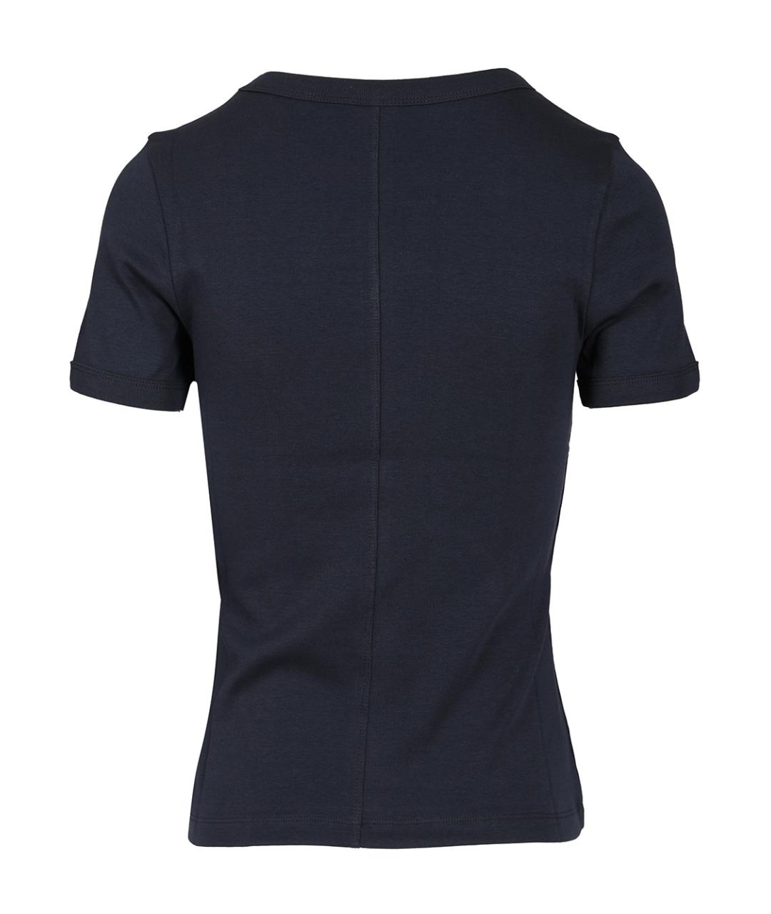 FLORE FLORE Темно-синяя хлопковая футболка, фото 2