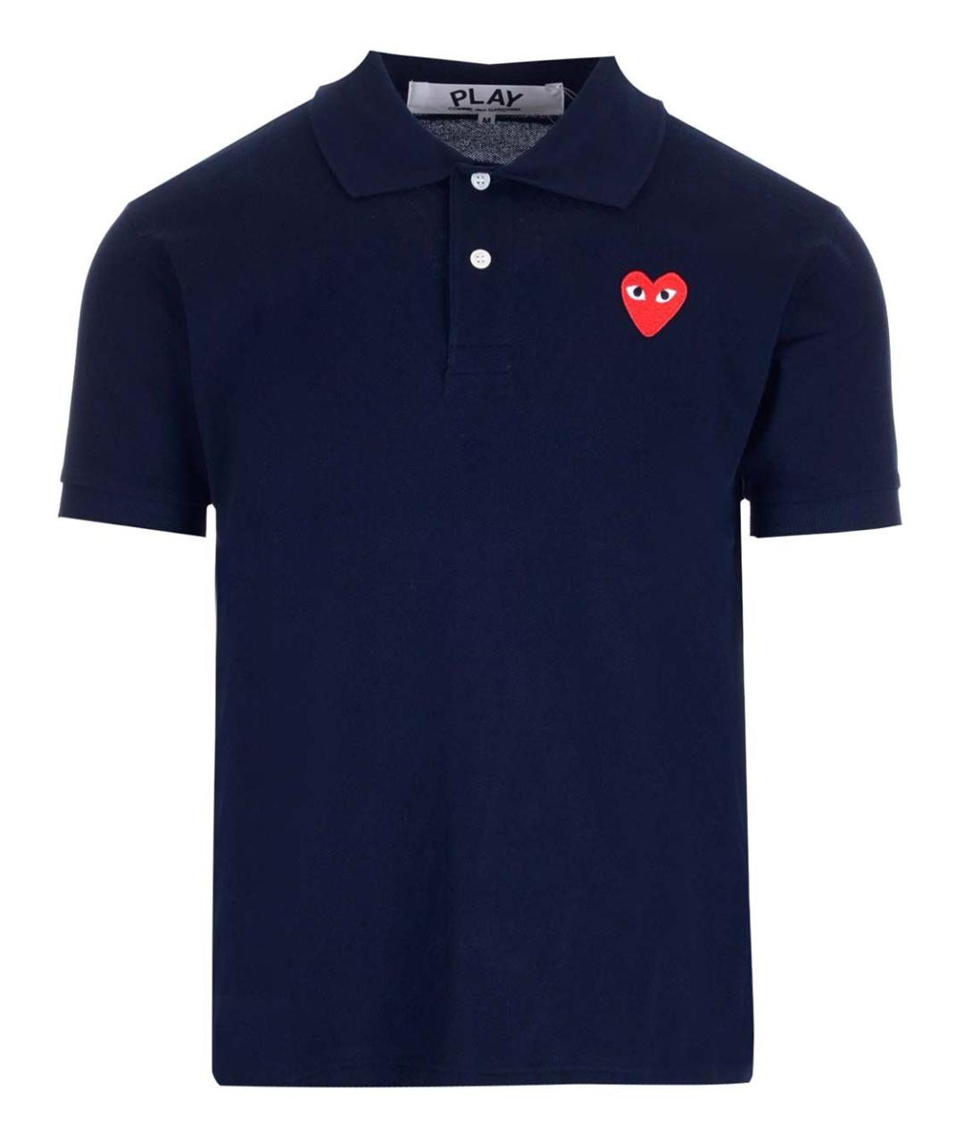 COMME DES GARÇONS PLAY Синяя хлопковая футболка, фото 1