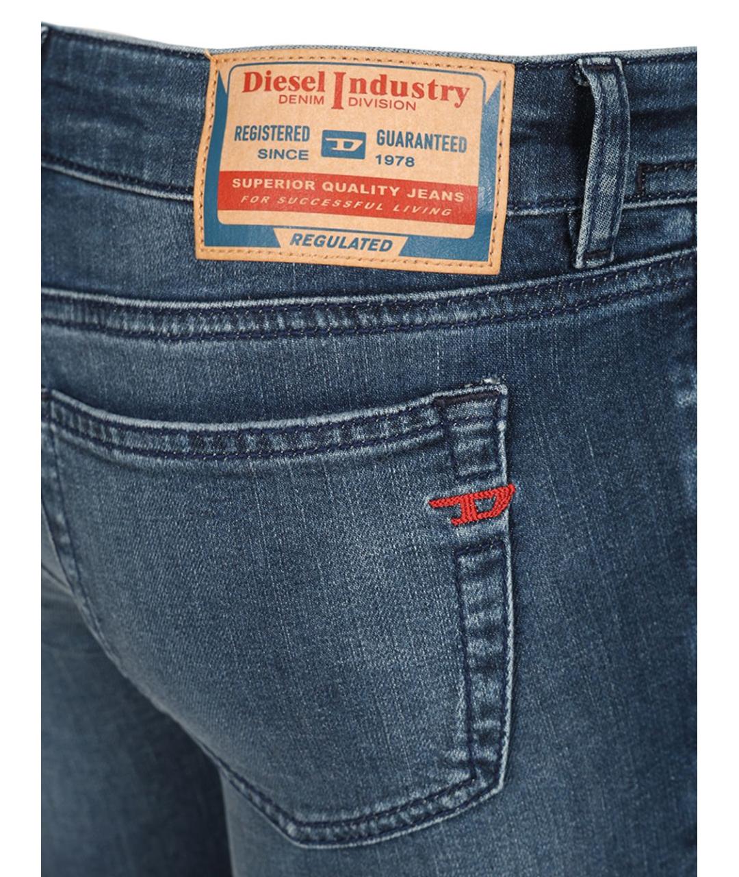 DIESEL Синие хлопко-эластановые джинсы клеш, фото 4