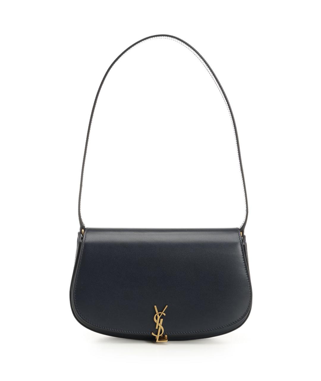 SAINT LAURENT Темно-синяя кожаная сумка через плечо, фото 1