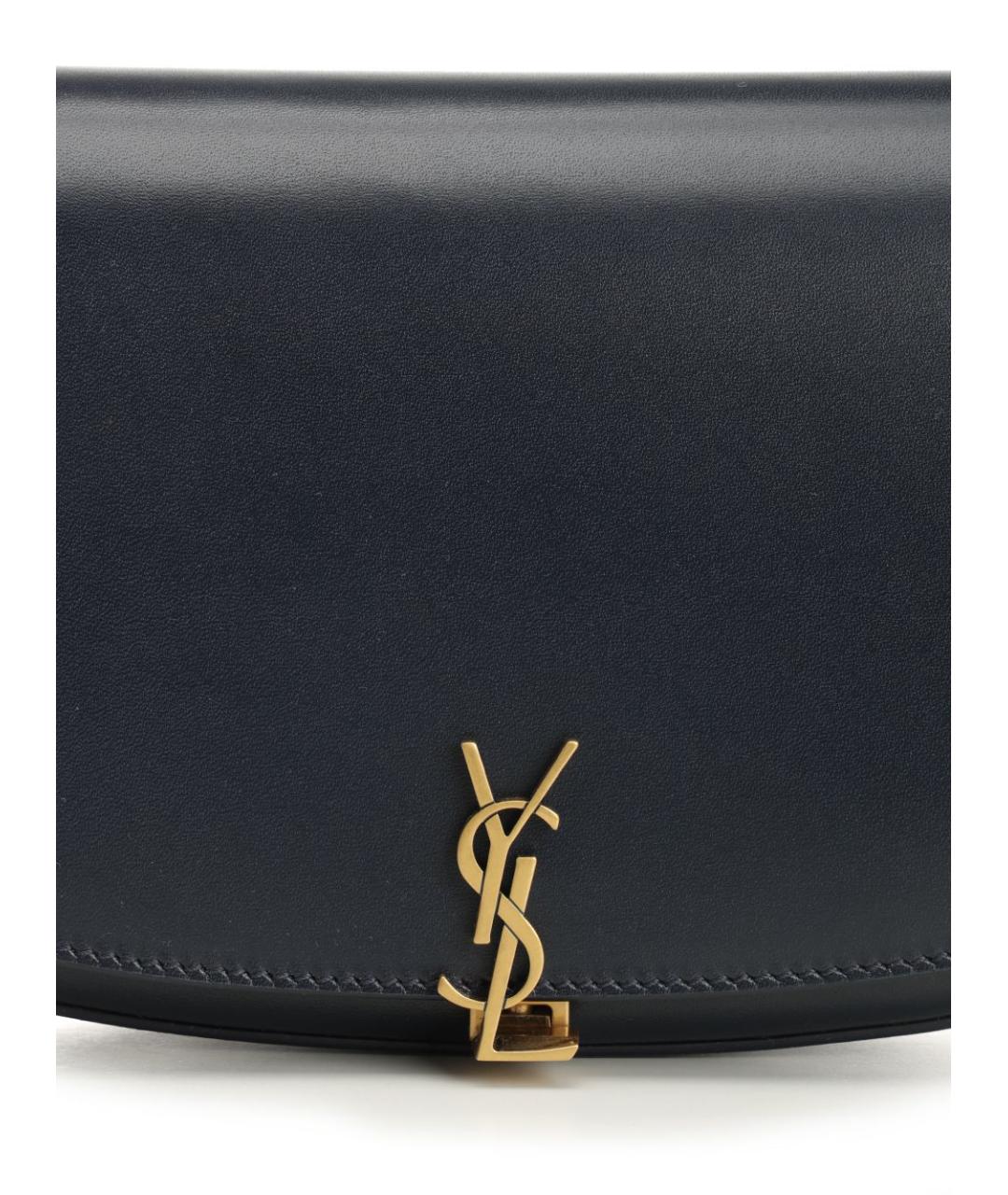 SAINT LAURENT Темно-синяя кожаная сумка через плечо, фото 5