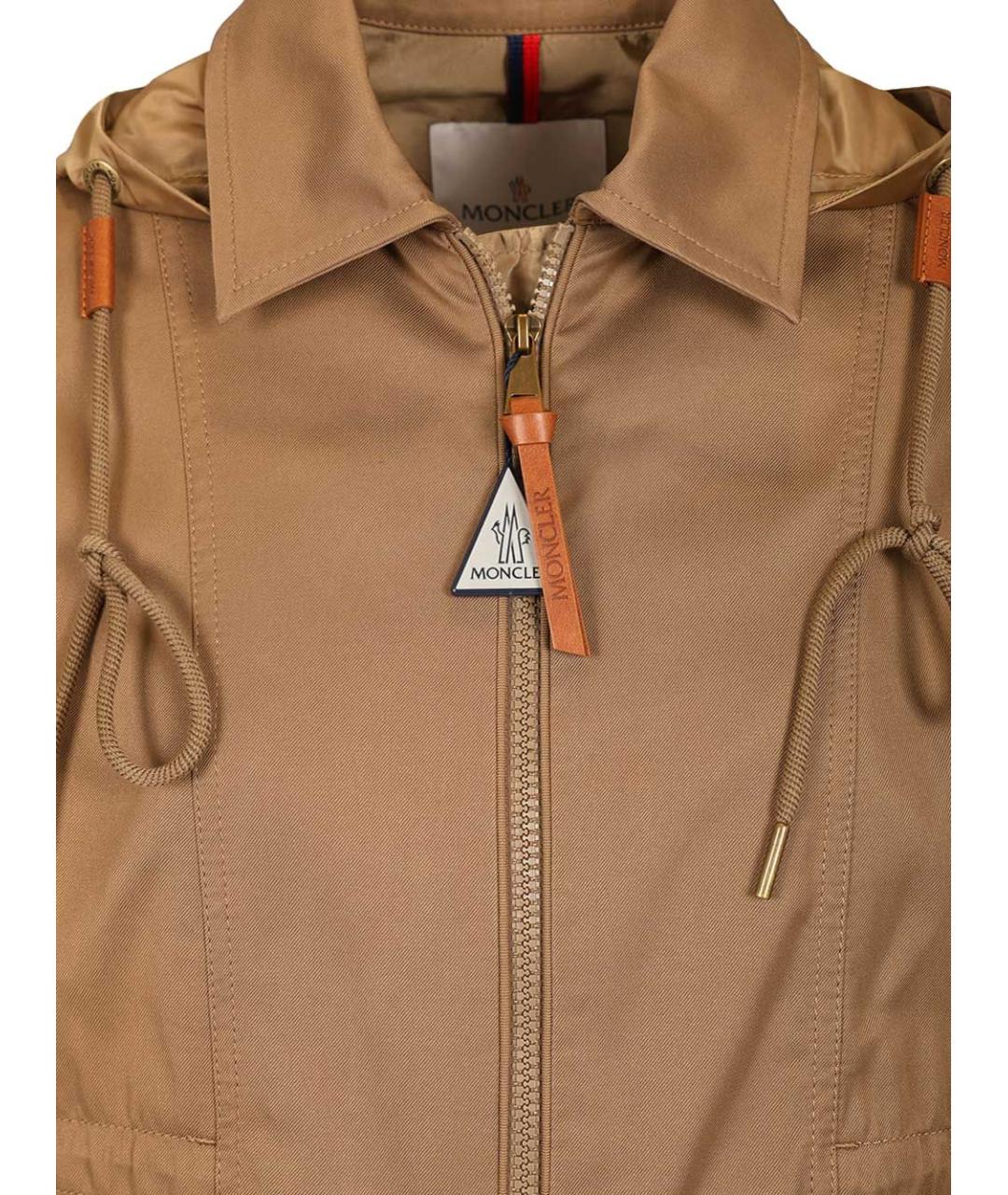 MONCLER Бежевая полиэстеровая куртка, фото 4