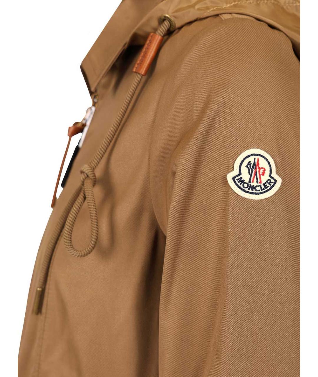 MONCLER Бежевая полиэстеровая куртка, фото 5