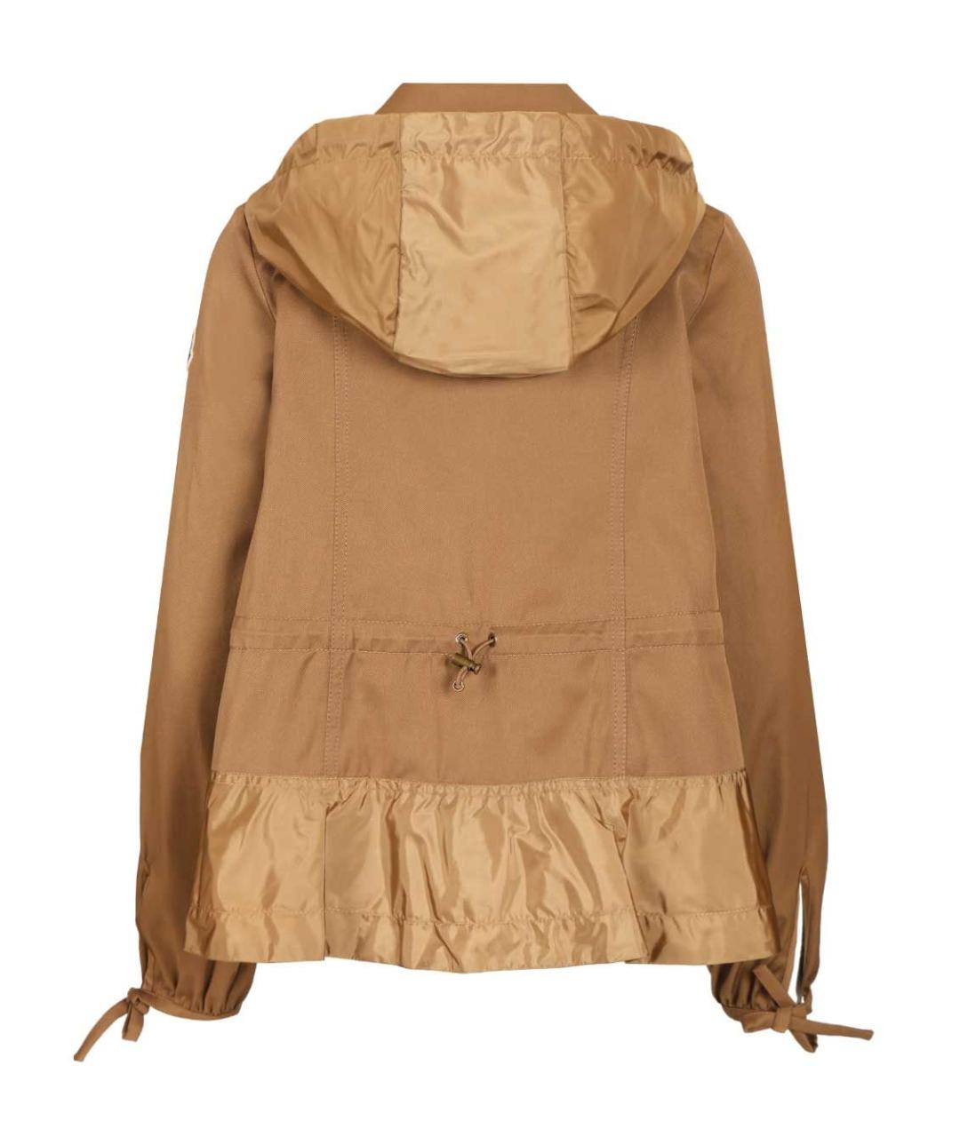 MONCLER Бежевая полиэстеровая куртка, фото 2