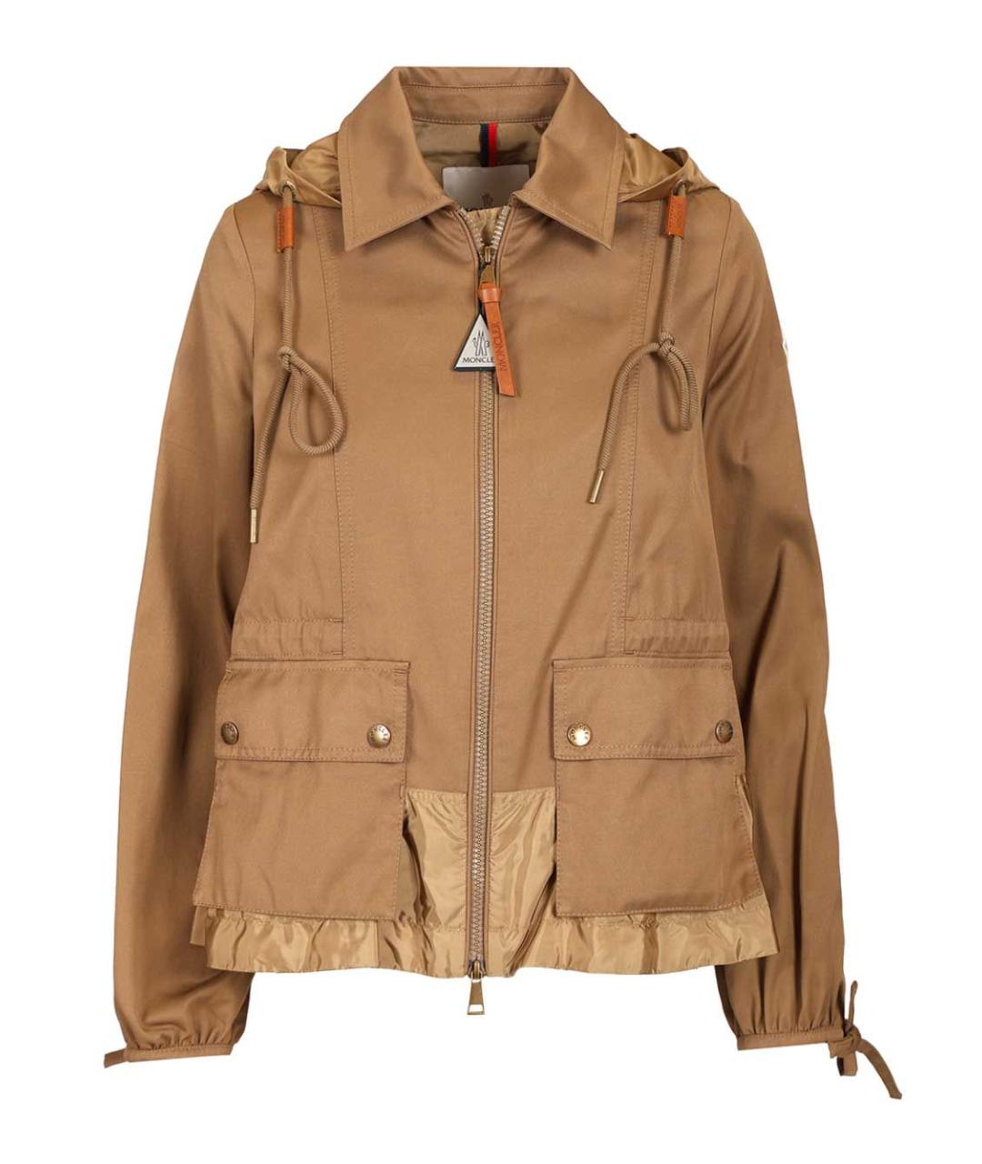 MONCLER Бежевая полиэстеровая куртка, фото 1